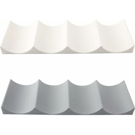 Piece Refrigerator Bottle Holder, Plastic, Stackable, Bottle Mat, Wine Bottle Holder, Kitchen Refrigerator Bottle Rack, White/Gray, YMYNY (1/4)