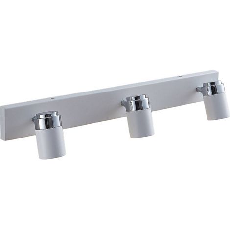 Lindby – Plafonnier salle de bain Kardo en métal blanc – 3 abat-jour réglables – Indice de protection IP44 – Design moderne et élégant (1/5)