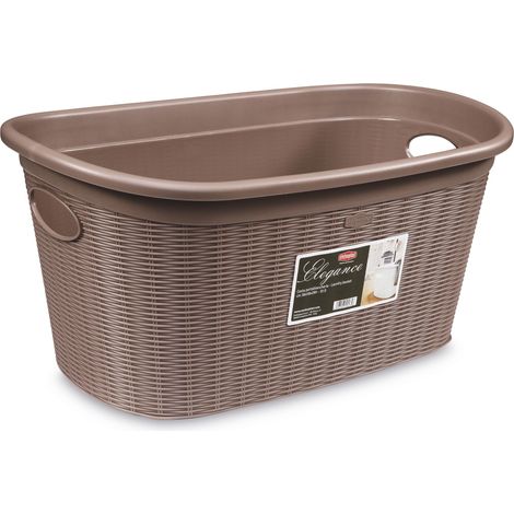 Stefanplast CESTA PORTABIANCHERIA ELEGANCE Lt. 35 - cm. 58x38x28 h col. Tortora