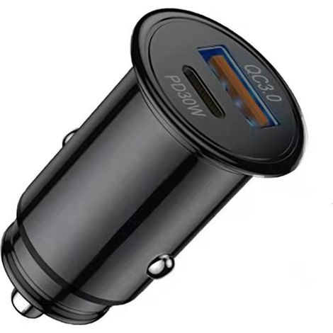 Allume-cigare, 2 ports 48 W, chargeur de voiture à charge rapide avec USB C USB A pour iPhone 15, 14, 13, 12, 11 Pro Max, Mini Plus, Samsung S23, Huawei iPad, AirPods Switch et plus encore 