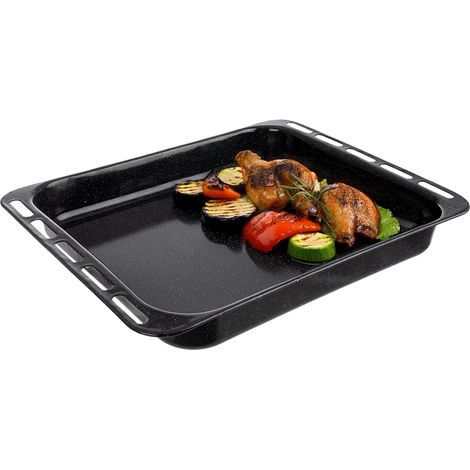 Plaque de cuisson en acier émaillé pour four, universelle, 44,5 x 36 x 5 cm (1/4)