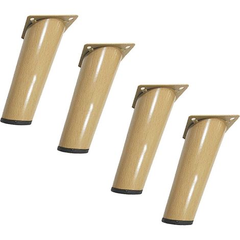 Pieds de meubles, pieds de support pour canapé/meuble TV, matériau métallique, finition grain de bois, 4 pièces, 15 cm chacun. (1/5)