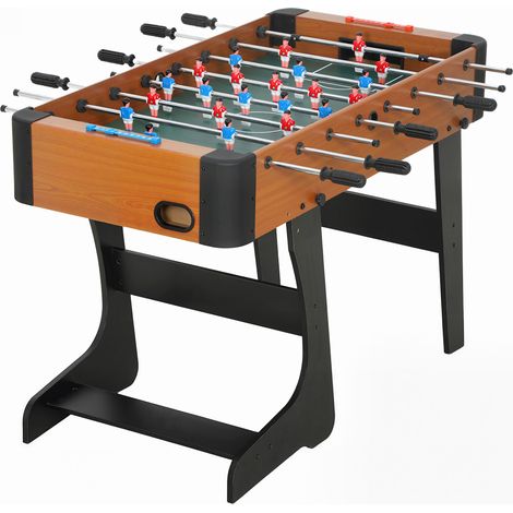 Baby-foot pliable en bois 22 joueurs 2 balles 118 x 107.5 x 78 cm marron