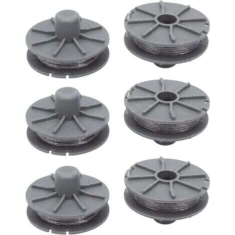 5307-20 Bobine de fil de rechange 6 Pièces pour Gardena Coupe-bordure - Diamètre : 1,6 mm - 6,1 m - Pour type 9805, 9806, 9807, 9808, 9809, 9827, 8846, 8847, 8848, 9870, 9872, 9874