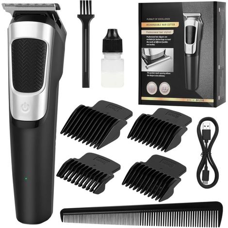 Cortapelos profesional para hombre, recortador de barba recargable por USB, afeitadora eléctrica, para la familia B - (1/5)