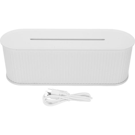 Eosnow Duftdiffusor, Desktop-Luftbefeuchter, ätherisches Öl, Duftmaschine für Schlafzimmer, Büro, 7 Farben, Flammen-Timing-Funktion, Weiß