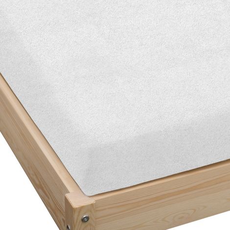 Lenzuolo con angoli in spugna 200x220 bianco spesso (1/3)