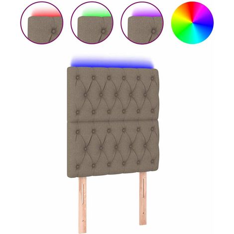 Maison Exclusive - Cabecero con luces LED tela gris taupe 80x7x11 (1/5)