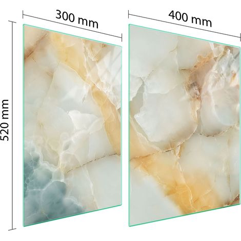 GLASSCHUTZPLATTE FÜR HERD 70x52 MARMOR