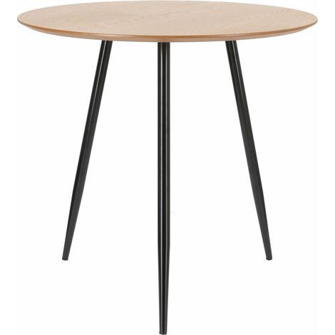 Table ronde Sottile 80 cm loft naturel/noir (1/4)