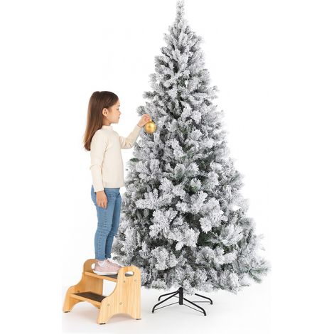 Albero di Natale Innevato Bianco Winter Palace Foltissimo 180cm 1000 Rami Innesto (1/5)