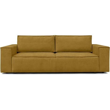 Canapé convertible 3 places avec coffre de rangement en tissu chenille bronze - Harper (1/5)