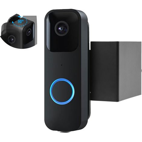 Sonnette vidéo  Audio bidirectionnel, vidéo HD, longue autonomie, détection de mouvement, notifications intégrées  Noir-AquaForge