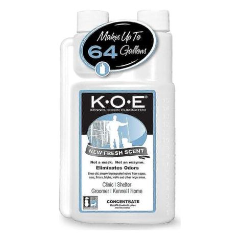 Concentré anti-odeurs KOE pour chenils – Pour cages, enclos et plus encore – Pour la maison et le chenil – Formule sûre et sans enzymes (Parfum frais, 473 ml) – 1 unité (1/5)
