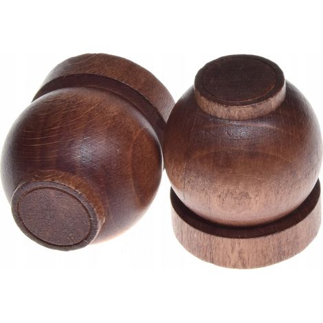 Embouts pour tringles à rideaux Embouts en bois pour tringles à rideaux 2 pièces Boule d'aulne (1/5)