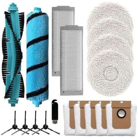 Accessoires pour aspirateur robot Cecotec Conga 11090 : brosse principale latérale, filtres HEPA, lingette de nettoyage, sacs à poussière (1/5)