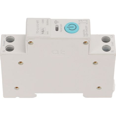 Interrupteur intelligent WIFI avec télécommande sans fil pour téléphone, rail DIN35, temporisation, compte à rebours, blanc, 16 A (1/5)