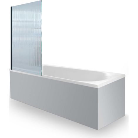 Bañera derecha 170 x 70 cm DURAVIT D-Neo + Mampara de bañera AURYS Raywall, negro mate