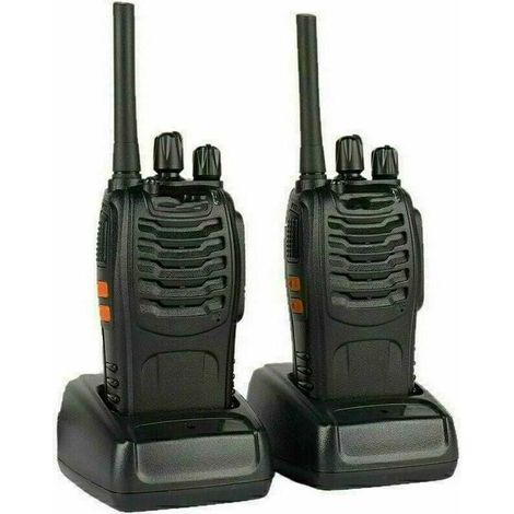 Talkie walkie Longue portée 88EVersion Mise à Niveau du 888S Walkie Talkies Vox Rechargeable Pmr 446 MHz 1500 mAh 16 Canaux, avec des écouteurs Originaux Construit en Torche LED (2 pcs) Talkie walkie