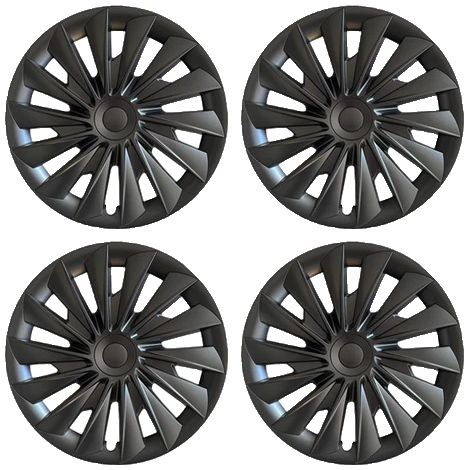 Copricerchio, progettato per la Model 3, realizzato in ABS resistente, colore nero opaco. (1/2)