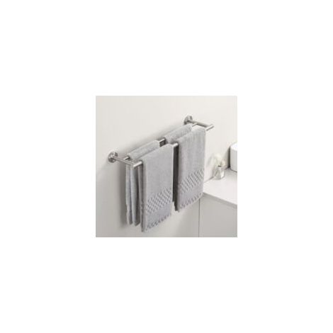 Toallero de pared doble de 60 cm – Acero inoxidable SUS 304 cepillado – Resistente a la corrosión – Diseño de doble capa para secado rápido (1/5)