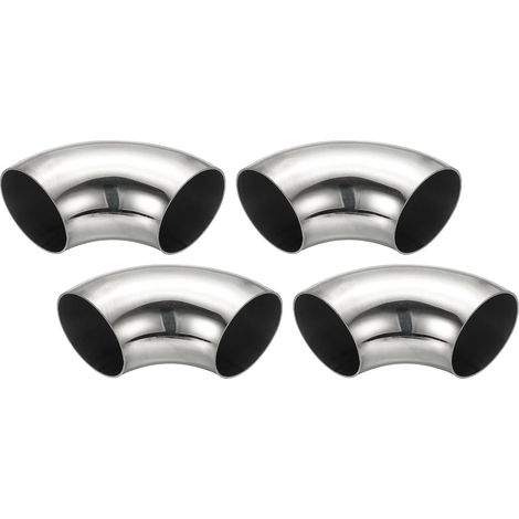 4pcs Coude À 90 Degrés Mandrin, 60mm OD En Acier Pour Échappement Raccord De Tuyauterie Inoxydable 304 Tuyau D'Échappement Main Courante D'Escalier HVAC - (1/5)