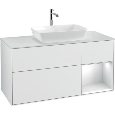 V&B Waschtischunterschrank FINION 1200x603x501mm Regal glos. wh glos. wh (1/4)