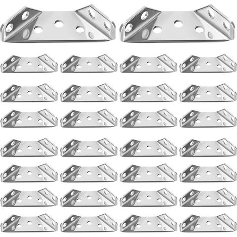 30 Pièces Connecteur Inoxydable Triangulaire Fixation Multipoints Triangulaire Connecteur Inoxydable,Pour un Soutien Sûr, Elimine le Vacillement Des Meubles. (1/5)