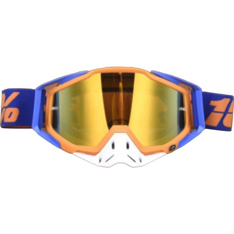 Lunettes de moto anti-vent, lunettes de sport cyclisme ski anti-UV, monture orange, plaquette nasale blanche, pour vélo tout-terrain extérieur (1/5)