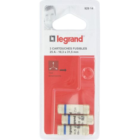 3 Legrand Sicherungen 92914 - 10,3 x 31,5 mm - 25A