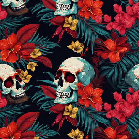 Tela Oxford decorativa para exteriores - Motivo de calavera I DX4696 (1/5)