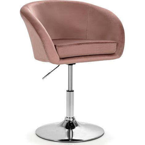 Verstellbarer, drehbarer Barhocker aus rosa Samt, 360°-Drehung, Tragkraft 120 kg