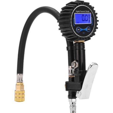 Manomètre de pression des pneus avec affichage numérique LCD, gonfleur pour voitures, motos et pneus de petite et moyenne taille. (1/4)