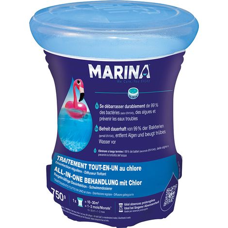 Traitement tout-en-un au chlore en diffuseur flottant 1 à 2 mois pour 10 à 30 m³ - Marina