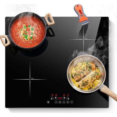 Plaque Induction 4 Feux 60cm,7000W, Fonction Boost,9 Niveaux de Puissance,Minuteur (1/5)