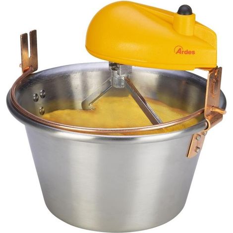 Mélangeur de polenta 3,5 L en acier inoxydable – Capacité 28 cm – Moteur 15 W – Tension 230 V – Fréquence 50 Hz – Ardes