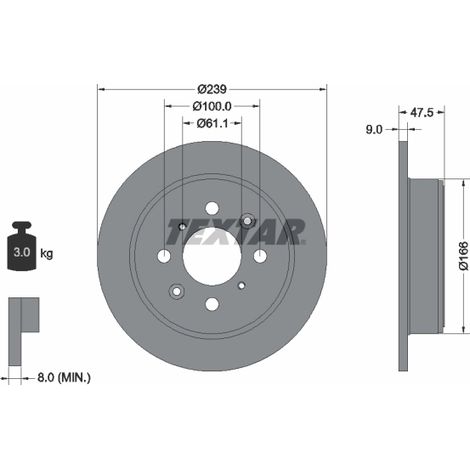 Lot de 2 Disques de frein Textar 92077903 ACURA 42510SELT50 42510SR3000