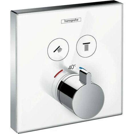 hansgrohe ShowerSelect Brausethermostat 15738400 Unterputz Thermostat, 2 Verbraucher, weiss-chrom