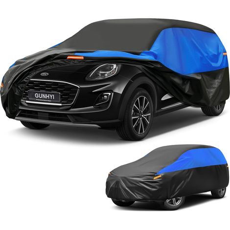 Housse de Voiture Imperméable et Respirante, Bâche pour Ford Puma, Housse de Voiture Noire et Bleue, Bâche de Garage Complète pour Protéger de la Pluie, du Soleil et de la Poussière.,Convient pour For (1/5)