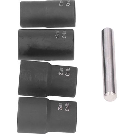 Lot de 5 extracteurs d'écrous clés tordues acier molybdène chrome 1/2in 17 19 21 22mm pour démontage roues entretien auto (1/5)