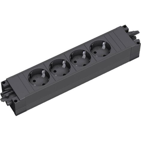Bachmann 906.18819 4fach Steckdosen-Modul ohne Schalter Schwarz (1/5)