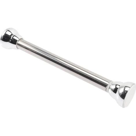 Tringle à rideaux télescopique, à tension (sans perçage), en acier inoxydable argenté, réglable de 30 à 45 cm (1/5)