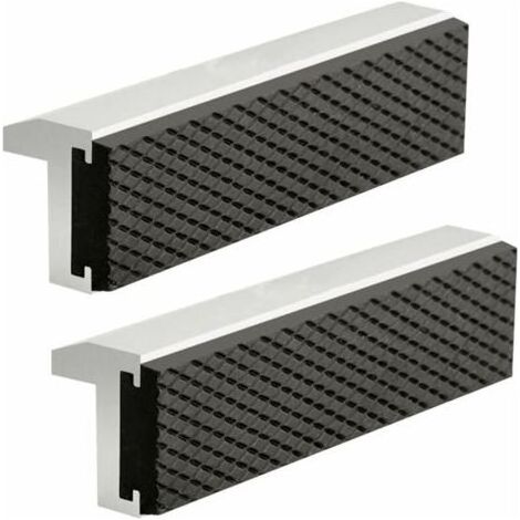 Mâchoires de protection d'étau 125mm Aluminium et caoutchouc Aimants pour maintien ferme Accessoires pour étaux de table (1/5)