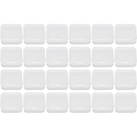 Boîte de rangement transparente 24 pièces pour bijoux, perles et boucles d'oreilles - Mini conteneur plastique avec couvercle (1/5)