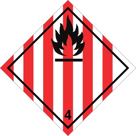 Étiquette ADR classe 4.1 matières solides inflammables - Materiel: Aluminum - Taille: 300x300 mm