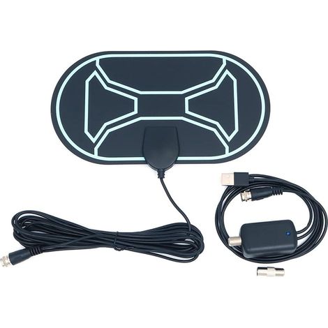 Antenne TV numérique HD amplifiée, portée jusqu'à 160 km, prise en charge 4K 1080p – Amplificateur de signal intelligent intérieur, prend en charge les chaînes locales (1/5)