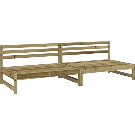 Canapés centraux de jardin Divan de jardin 2 pcs 120x80 cm bois de pin imprégné (1/5)