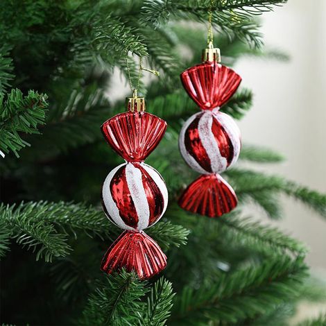 Guirlande De Décoration De Noël - Boule En Plastique Forme Bonhomme De Neige Et Père Noël - Pour Arbre À Noël Ou Cabane - Lot De 2 (1/5)