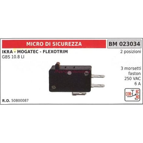 Microinterruptor de seguridad IKRA GBS 10.8 Lt 2 posiciones 023034