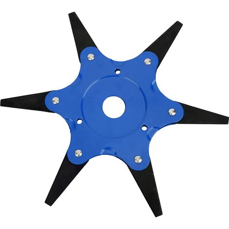 Tête de coupe à 6 dents, lames en acier, tondeuse à gazon, débroussailleuse, bleu (1/5)